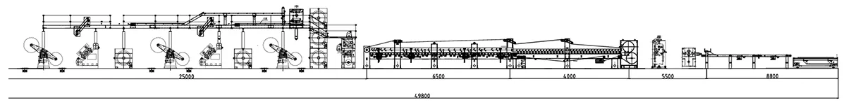 Ligne de fabrication de carton ondulé 3 couches