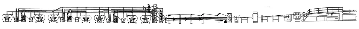 Ligne de fabrication de carton ondulé 7 couches